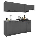 Cucina Nero Antracite Modulabile Con cassetto, Elettrodomestici non inclusi - Rostas