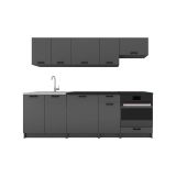 Cucina Nero Antracite Modulabile un Cassetto, un Ripiano - Miogli