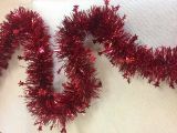 Decorazione da Natale Bossons, Addobbo natalizio, Ornamento da natale, Decorazione festiva, Made in Italy, 1000x8 h8 cm, Rosso