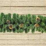 Decorazione da Natale Ventina, Addobbo natalizio, Ornamento da natale, Decorazione festiva, Made in Italy, 275x28 h28 cm, Verde