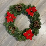 Decorazione da Natale Verde Rosso Colore Struttura Rosso, Made in Italy - Cornello