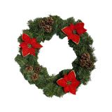 Decorazione da Natale Verde Rosso Colore Struttura Rosso, Made in Italy - Cornello