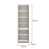 Dispensa da Cucina Beige Marrone Rovere Nodi 5 Ripiani 3 Ante 60x57.5x214.5h cm, 6 Vani - Volvera