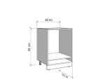 Dispensa da Cucina Beige Marrone Rovere Nodi un Cassetto 2 Ripiani 60x56.5x82h cm, un Vano - Saracena