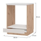 Dispensa da Cucina Beige Marrone Rovere Nodi un Cassetto 2 Ripiani 60x56.5x82h cm, un Vano - Saracena