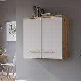 Dispensa da Cucina Beige Marrone Rovere Nodi un Ripiano 2 Ante 60x31x56h cm, 2 Vani - Saracena
