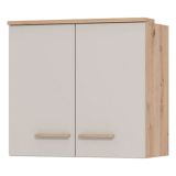 Dispensa da Cucina Beige Marrone Rovere Nodi un Ripiano 2 Ante 60x31x56h cm, 2 Vani - Saracena