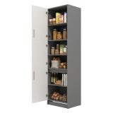Dispensa da Cucina Bianco Grigio 5 Ripiani 3 Ante 60x58x215h cm, Apertura Battente - Moiolaa
