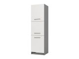 Dispensa da Cucina Bianco Grigio 5 Ripiani 3 Ante 60x58x215h cm, Apertura Battente - Moiolaa