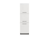 Dispensa da Cucina Bianco Grigio 5 Ripiani 3 Ante 60x58x215h cm, Apertura Battente - Moiolaa