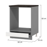 Dispensa da Cucina Bianco Grigio un Cassetto 2 Ripiani 55x60x82h cm, Apertura Scorrevole - Moiolaaa