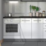 Dispensa da Cucina Bianco Grigio un Cassetto 2 Ripiani 55x60x82h cm, Apertura Scorrevole - Moiolaaa