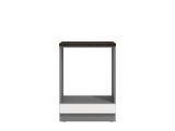 Dispensa da Cucina Bianco Grigio un Cassetto 2 Ripiani 55x60x82h cm, Apertura Scorrevole - Moiolaaa