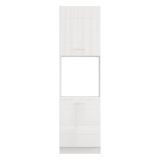 Dispensa da Cucina Bianco Lucido Bianco Opaco 6 Ripiani Apertura Battente 60x58x214h cm, 2 Ante - Cochem