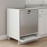 Dispensa da Cucina Bianco Nero un Cassetto un Ripiano 60x55x82h cm, Apertura Scorrevole - Palmiano