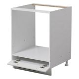 Dispensa da Cucina Bianco Nero un Cassetto un Ripiano 60x55x82h cm, Apertura Scorrevole - Palmiano