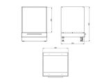 Dispensa da Cucina Bianco Nero un Cassetto un Ripiano 60x55x82h cm, Apertura Scorrevole - Palmiano