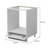 Dispensa da Cucina Bianco Nero un Cassetto un Ripiano 60x55x82h cm, Apertura Scorrevole - Palmiano