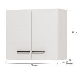 Dispensa da Cucina Bianco Nero un Ripiano 2 Ante 60x30x54h cm, Apertura Battente - Falmenta