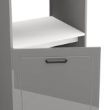 Dispensa da Cucina Grigio Nero 5 Ripiani Apertura Battente 60x58x214h cm, 2 Ante - Mogan