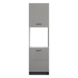 Dispensa da Cucina Grigio Nero 5 Ripiani Apertura Battente 60x58x214h cm, 2 Ante - Mogan