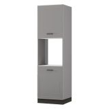 Dispensa da Cucina Grigio Nero 5 Ripiani Apertura Battente 60x58x214h cm, 2 Ante - Mogan