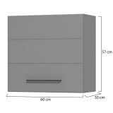 Dispensa da Cucina Grigio un Cassetto un Ripiano 60x30x57h cm, 2 Vani - Moiola