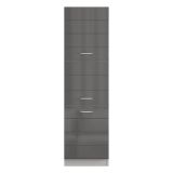 Dispensa da Cucina Nero Antracite Grigio 6 Ripiani Apertura Battente 60x58x214h cm, 3 Ante - Cochem