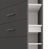 Dispensa da Cucina Nero Antracite Grigio 6 Ripiani Apertura Battente 60x58x214h cm, 3 Ante - Cochem