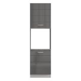 Dispensa da Cucina Nero Antracite Grigio 6 Ripiani Apertura Battente 60x58x214h cm, 3 Ante - Cochem