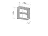 Dispensa da Cucina Nero Antracite un Ripiano 2 Ante 60x30x57h cm, 2 Vani - Palmiano