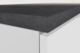 Dispensa da cucina Plinio, Mobile multiuso, Armadio porta frigo a 2 ante, 100% Made in Italy, 60x60h165 cm, Bianco lucido e Ardesia