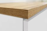 Dispensa da cucina Plinio, Mobile multiuso, Armadio porta frigo a 2 ante, 100% Made in Italy, 60x60h165 cm, Bianco lucido e Rovere