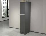 Dispensa da cucina Quintino, Mobile multiuso, Armadio portaoggetti a 2 cassettoni, 100% Made in Italy, 30x60h165 cm, Antracite e Ardesia