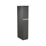 Dispensa da cucina Quintino, Mobile multiuso, Armadio portaoggetti a 2 cassettoni, 100% Made in Italy, 30x60h165 cm, Antracite e Ardesia