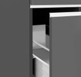 Dispensa da cucina Quintino, Mobile multiuso, Armadio portaoggetti a 2 cassettoni, 100% Made in Italy, 30x60h165 cm, Antracite e Ardesia