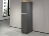 Dispensa da cucina Quintino, Mobile multiuso, Armadio portaoggetti a 2 cassettoni, 100% Made in Italy, 30x60h165 cm, Antracite e Rovere