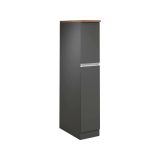 Dispensa da cucina Quintino, Mobile multiuso, Armadio portaoggetti a 2 cassettoni, 100% Made in Italy, 30x60h165 cm, Antracite e Rovere