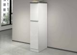 Dispensa da cucina Quintino, Mobile multiuso, Armadio portaoggetti a 2 cassettoni, 100% Made in Italy, 30x60h165 cm, Bianco lucido e Ardesia