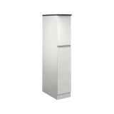 Dispensa da cucina Quintino, Mobile multiuso, Armadio portaoggetti a 2 cassettoni, 100% Made in Italy, 30x60h165 cm, Bianco lucido e Ardesia