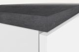 Dispensa da cucina Quintino, Mobile multiuso, Armadio portaoggetti a 2 cassettoni, 100% Made in Italy, 30x60h165 cm, Bianco lucido e Ardesia