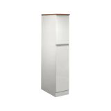 Dispensa da cucina Quintino, Mobile multiuso, Armadio portaoggetti a 2 cassettoni, 100% Made in Italy, 30x60h165 cm, Bianco lucido e Rovere