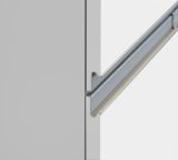 Dispensa da cucina Quintino, Mobile multiuso, Armadio portaoggetti a 2 cassettoni, 100% Made in Italy, 30x60h165 cm, Bianco lucido e Rovere