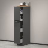Dispensa multiuso 2 ante 30x165h cm antracite e rovere - Atrax
