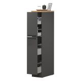Dispensa multiuso 2 ante 30x165h cm antracite e rovere - Atrax