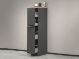 Dispensa multiuso 2 ante 30x165h cm antracite e rovere - Atrax