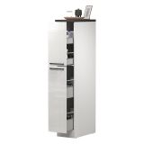 Dispensa multiuso 2 ante 30x165h cm bianco lucido e ardesia - Atrax