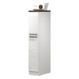 Dispensa multiuso 2 ante 30x165h cm bianco lucido e ardesia - Atrax