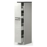 Dispensa multiuso 2 ante 30x165h cm bianco lucido e ardesia - Atrax