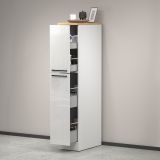 Dispensa multiuso 2 ante 30x165h cm bianco lucido e rovere - Atrax